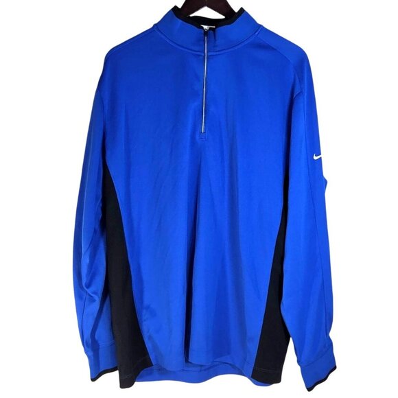 Nike Golf Dri-Fit Moisture Wicking 1/4 Zip Sweatshirt Royal Blue Men's Size XL - Picture 2 of 10